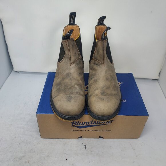 Blundstone MENS Chelsea Rustic Brown Yellow Boot main image 10